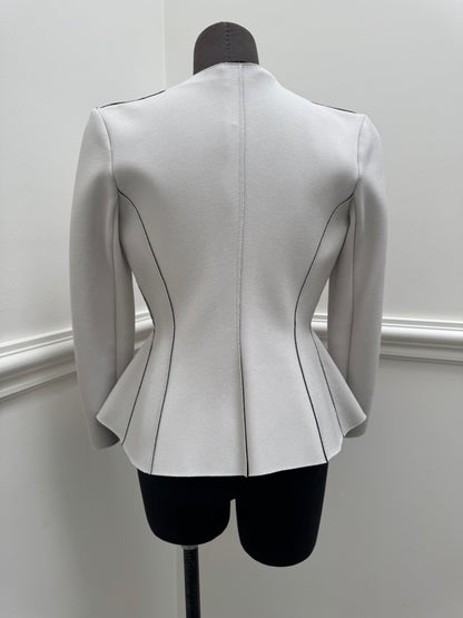 Scanlan Theodore Peplum Beige Jacket - Size 8