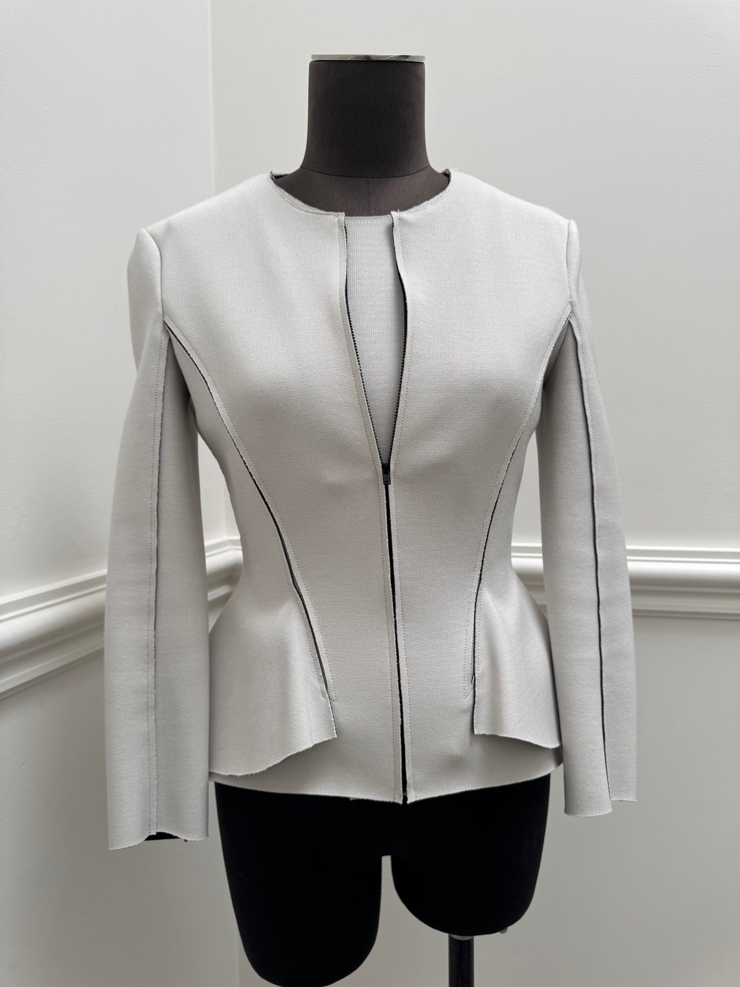 Scanlan Theodore Peplum Beige Jacket - Size 8