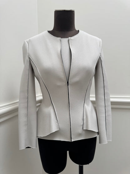 Scanlan Theodore Peplum Beige Jacket - Size 8