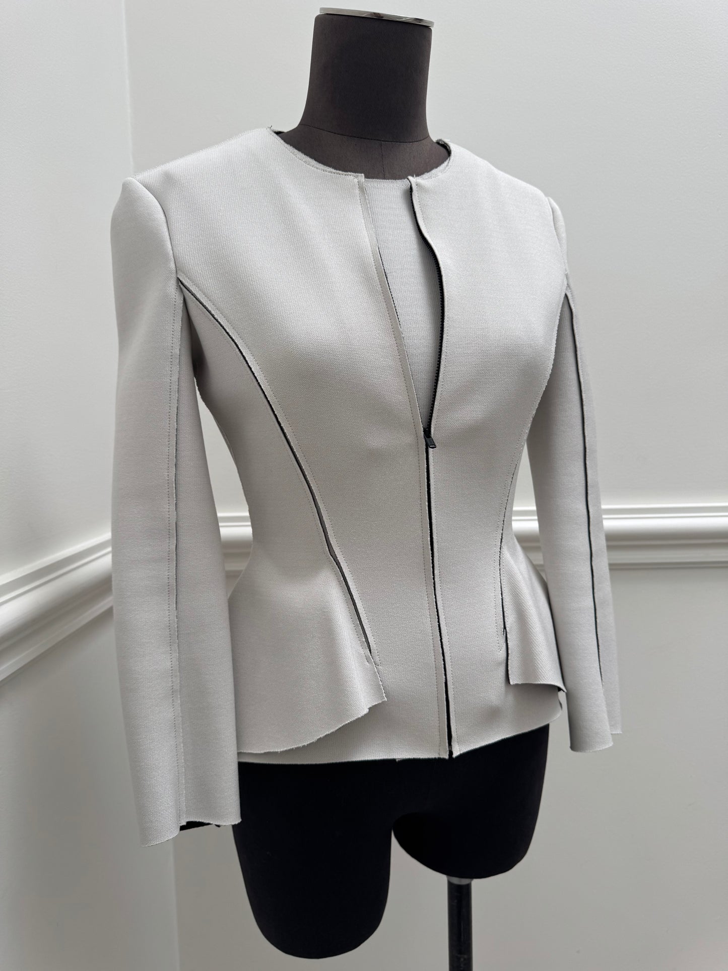 Scanlan Theodore Peplum Beige Jacket - Size 8