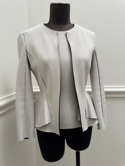 Scanlan Theodore Peplum Beige Jacket - Size 8