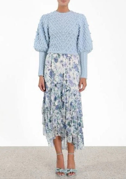 Zimmermann Moncur Chevron Silk Maxi Skirt - Size 1