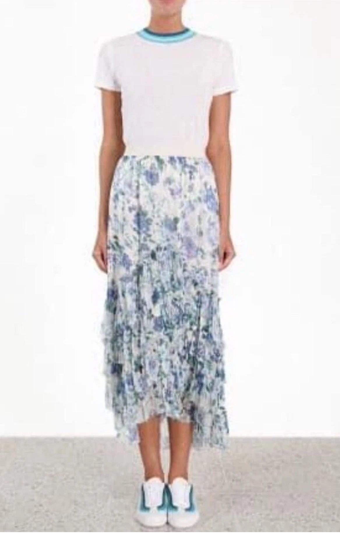 Zimmermann Moncur Chevron Silk Maxi Skirt - Size 1