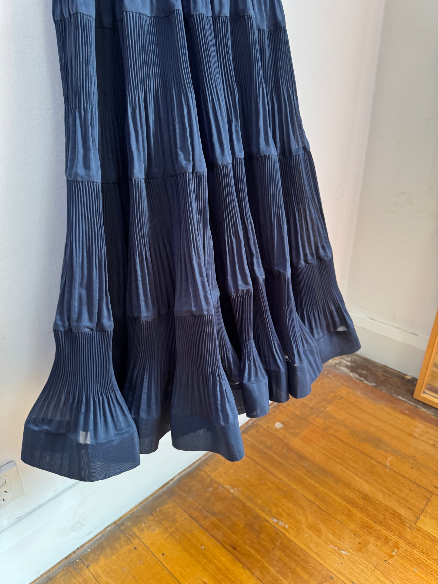 Zimmermann Navy Pleated Midi Dress - Size 1