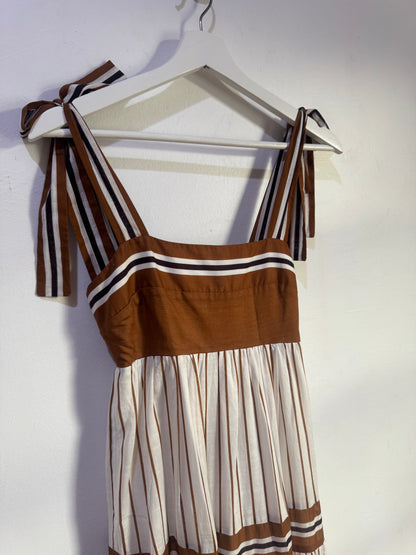 Zimmermann Veneto Tiered Stripe Tie Dress - Size 0
