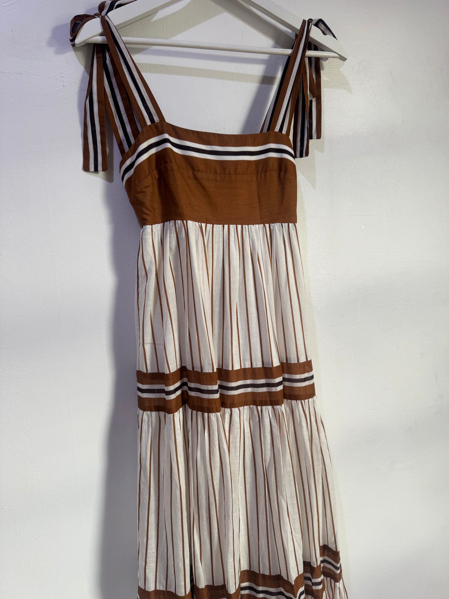 Zimmermann Veneto Tiered Stripe Tie Dress - Size 0