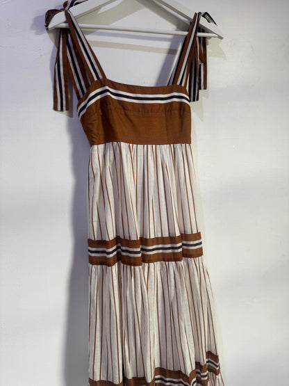 Zimmermann Veneto Tiered Stripe Tie Dress - Size 0
