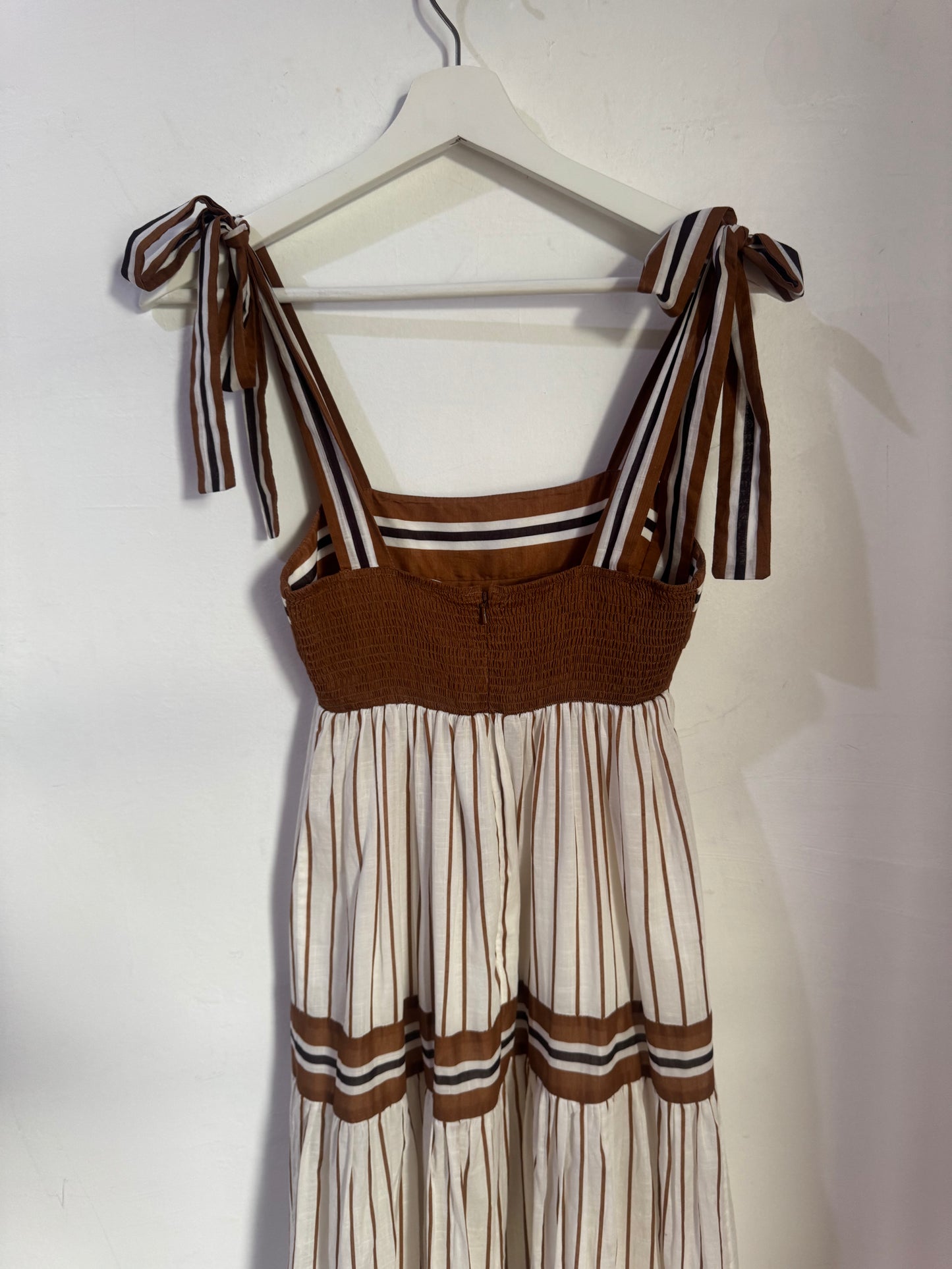 Zimmermann Veneto Tiered Stripe Tie Dress - Size 0