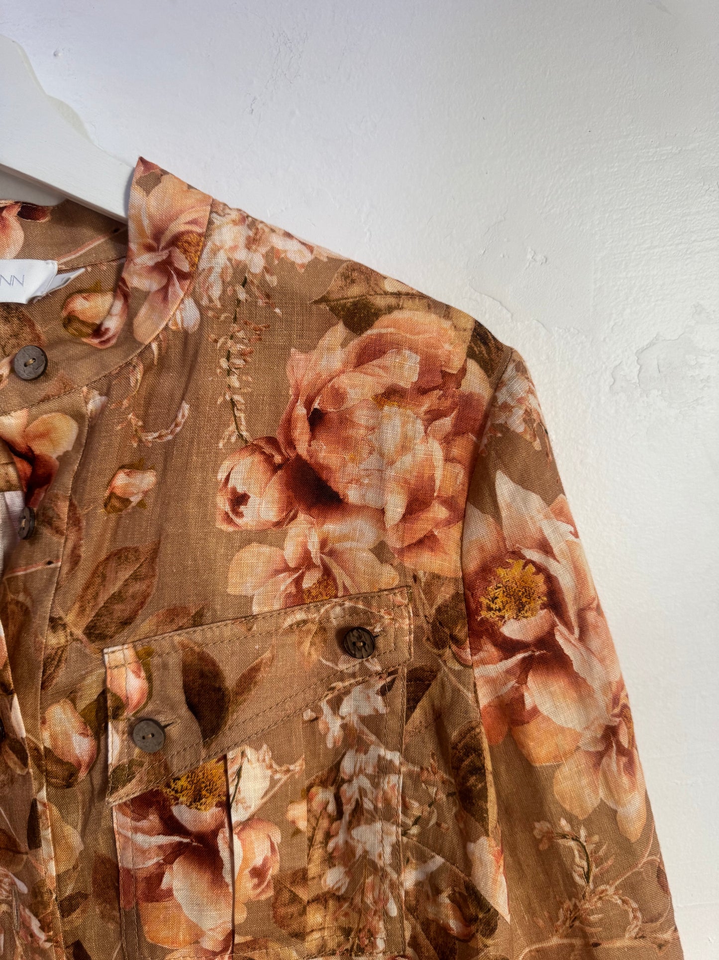 Zimmermann Floral Linen Blouse - Size 1