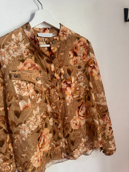 Zimmermann Floral Linen Blouse - Size 1