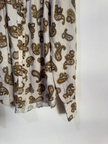 Alemais Mia Paisley Print Linen Blouse - Size 6
