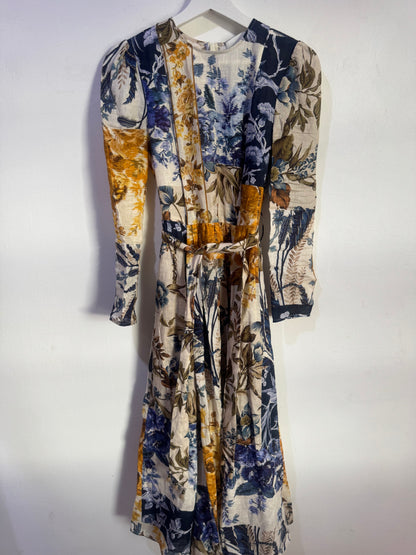 Zimmermann Aliane Patchwork Midi Dress - Size 0