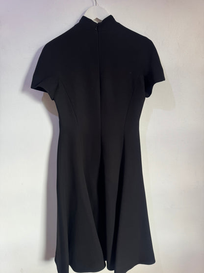 Carla Zampatti Black A-Line Crepe Dress - Size 8