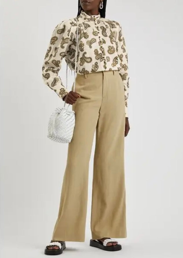 Alemais Mia Paisley Print Linen Blouse - Size 6