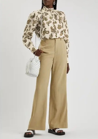 Alemais Mia Paisley Print Linen Blouse - Size 6
