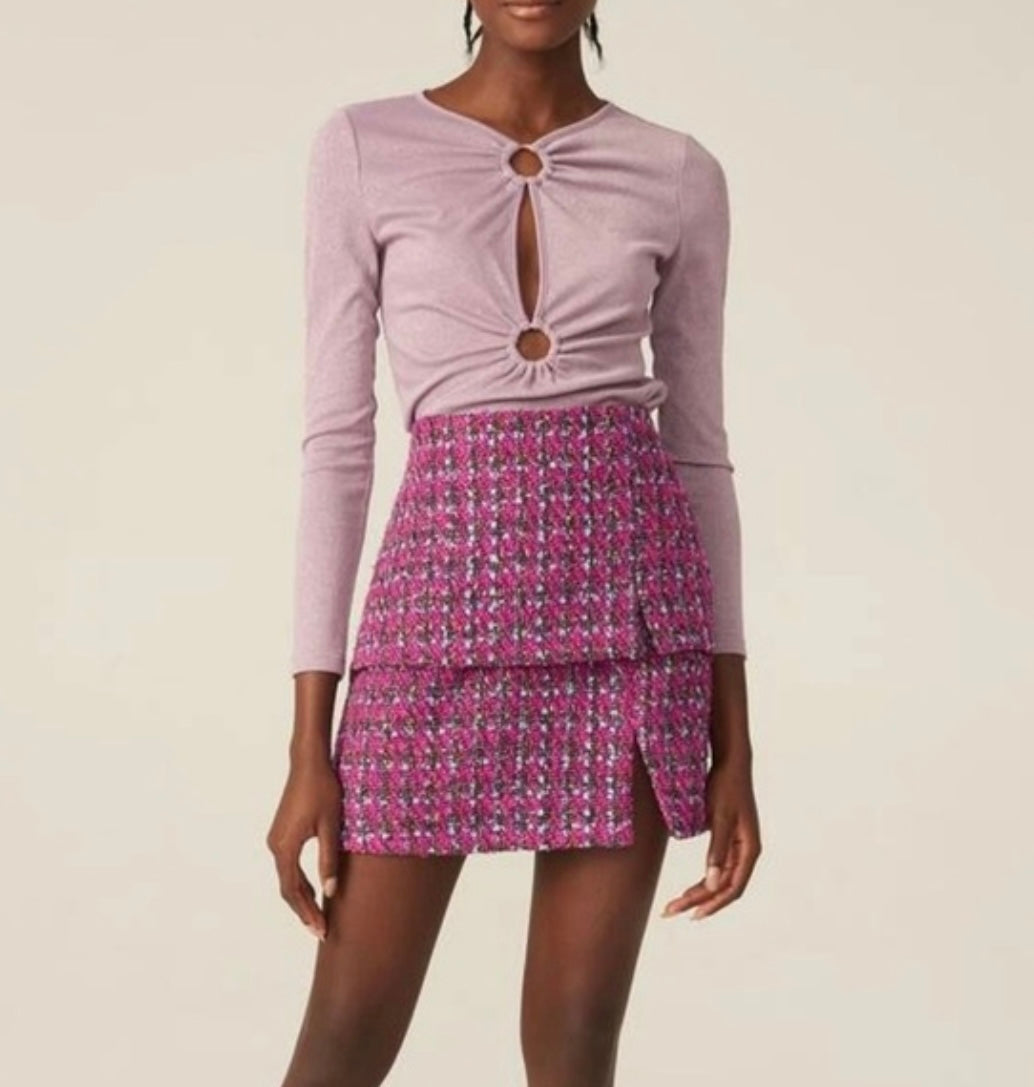 Motf Tweed Mini Skirt - Size M