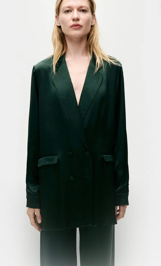 Silk Laundry Relaxed Blazer - Size S