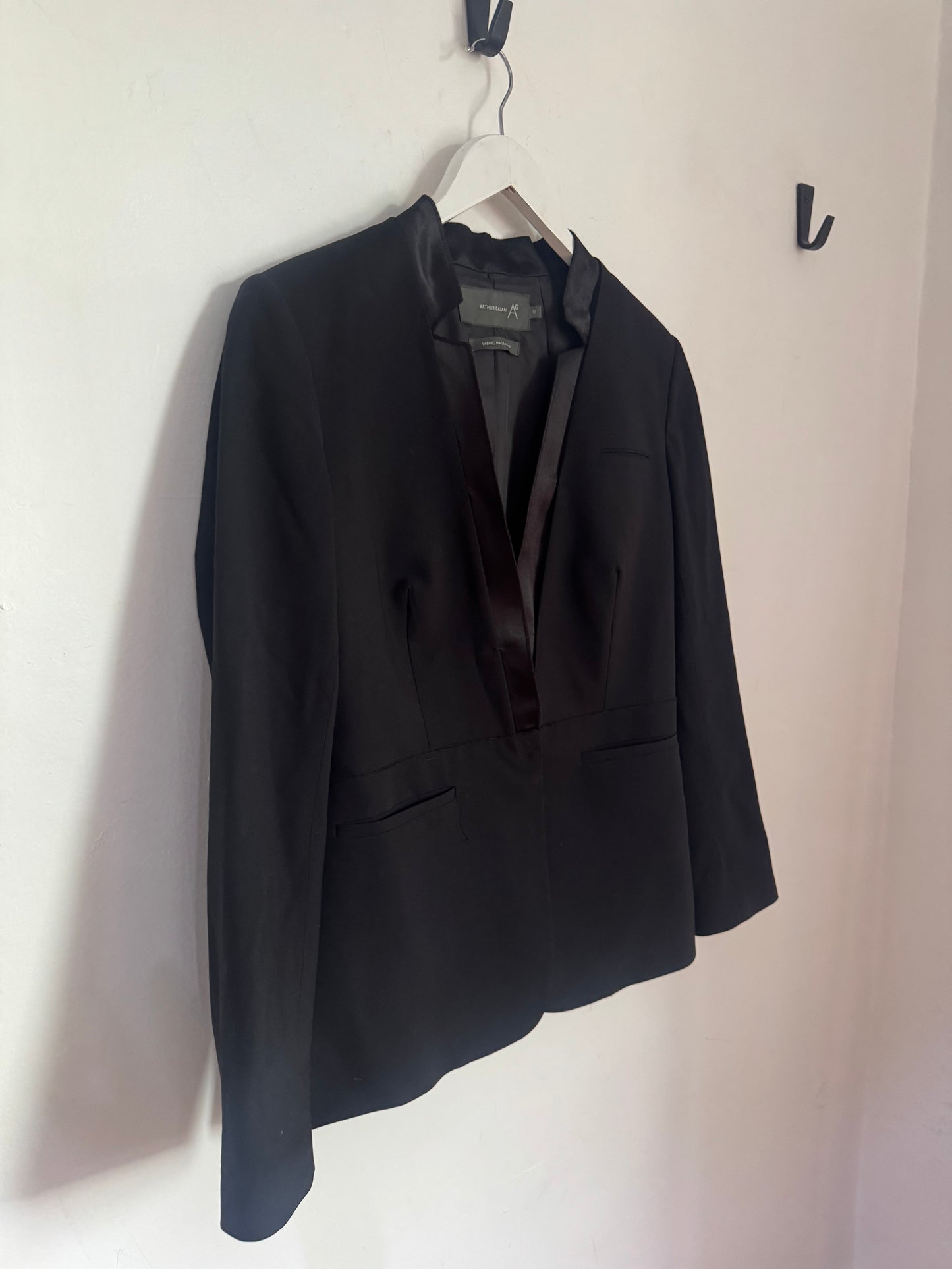 Arthur Galan Black Tuxedo Jacket - Size 12