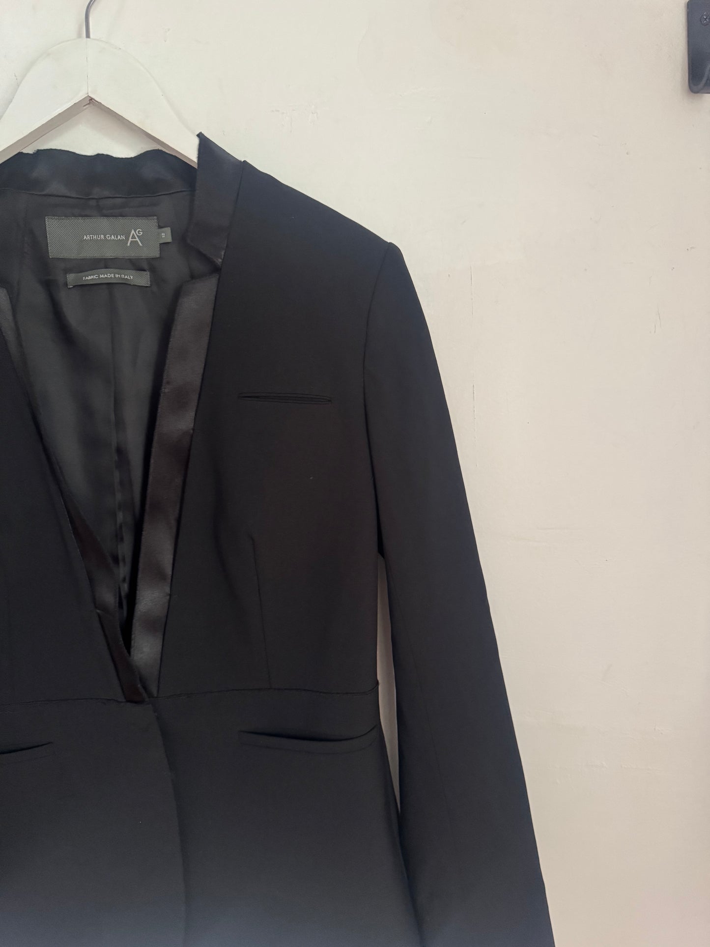 Arthur Galan Black Tuxedo Jacket - Size 12