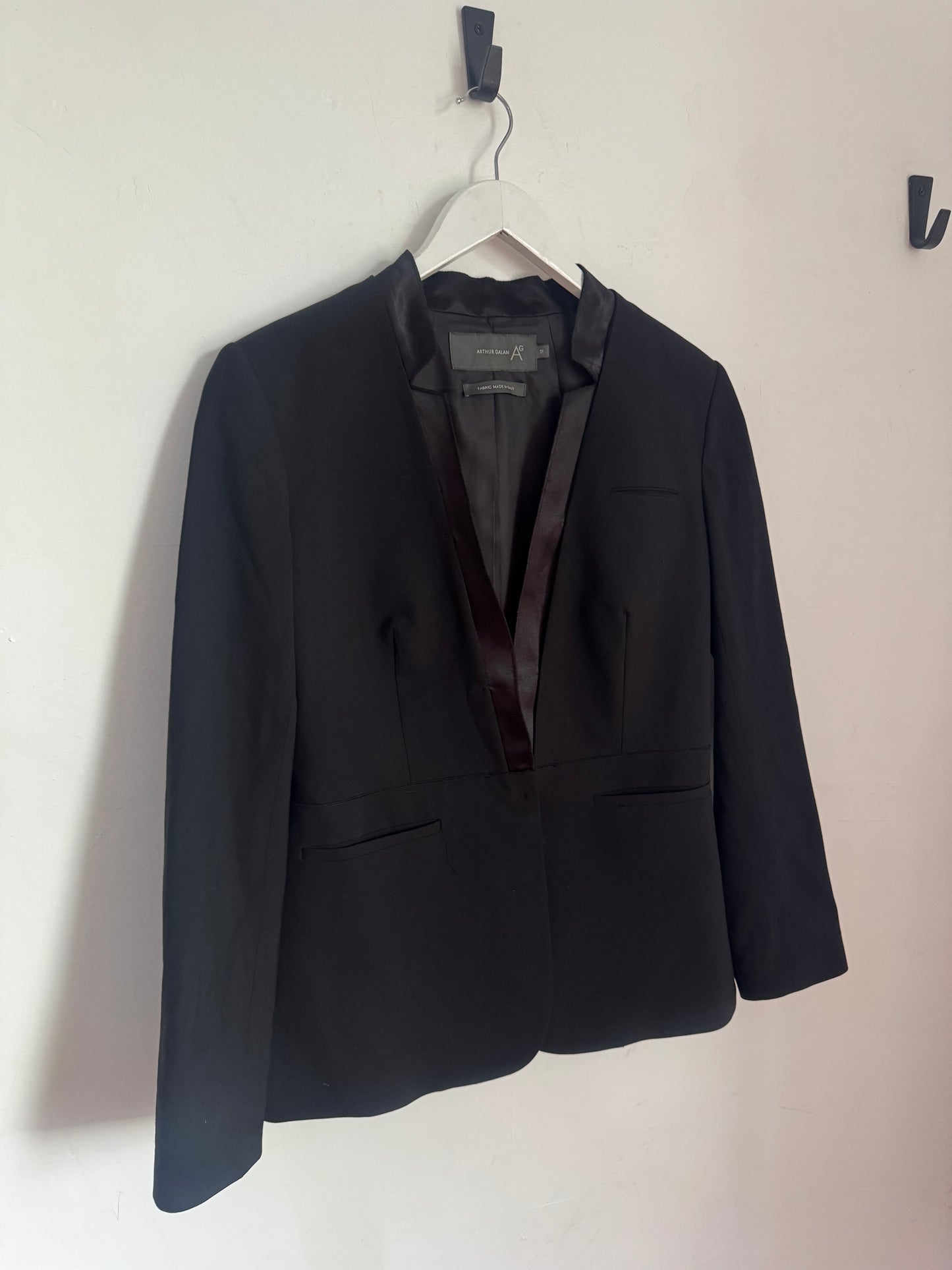 Arthur Galan Black Tuxedo Jacket - Size 12