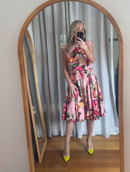 Dolce & Gabbana Floral Coton Midi Dress - Size 42 | Size 10