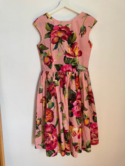 Dolce & Gabbana Floral Coton Midi Dress - Size 42 | Size 10