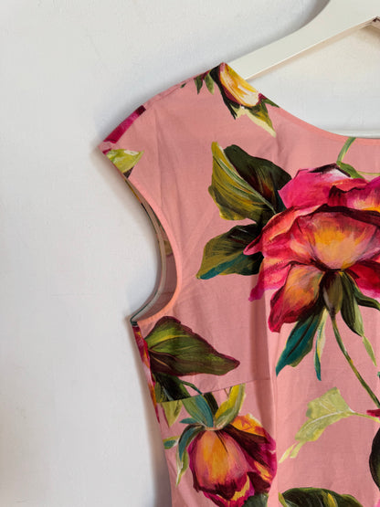 Dolce & Gabbana Floral Coton Midi Dress - Size 42 | Size 10