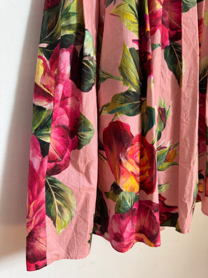 Dolce & Gabbana Floral Coton Midi Dress - Size 42 | Size 10