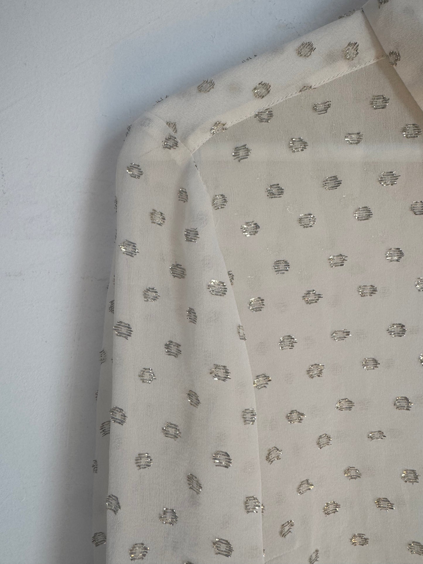 Stella McCartney Metallic Chiffon Silk Blouse - Size 42