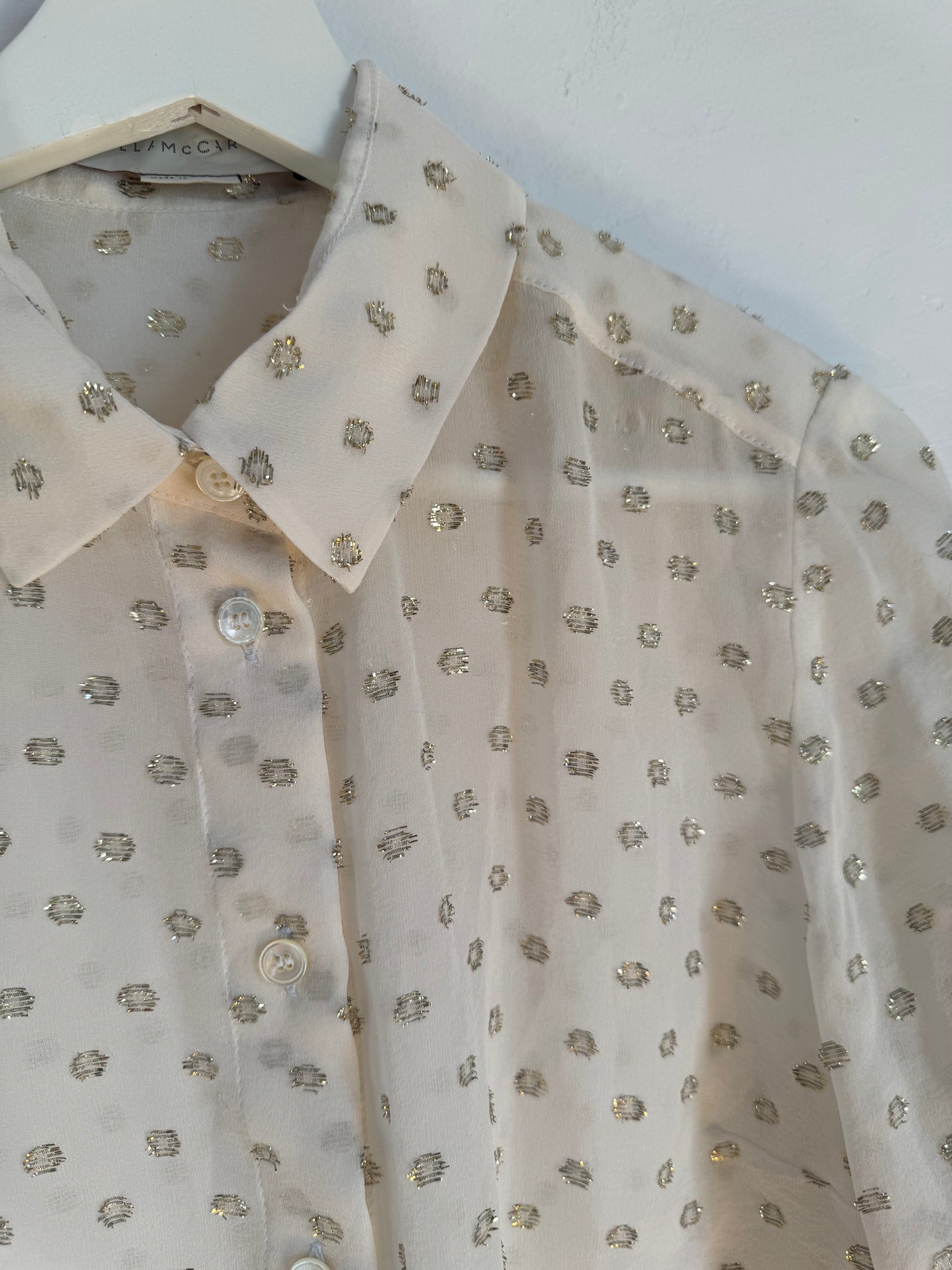 Stella McCartney Metallic Chiffon Silk Blouse - Size 42