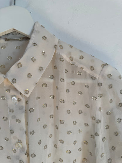 Stella McCartney Metallic Chiffon Silk Blouse - Size 42