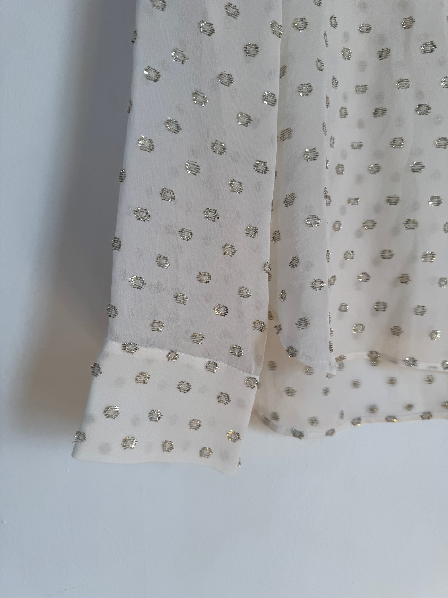 Stella McCartney Metallic Chiffon Silk Blouse - Size 42