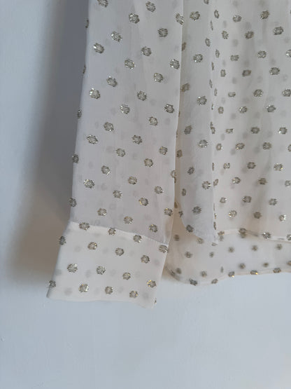 Stella McCartney Metallic Chiffon Silk Blouse - Size 42
