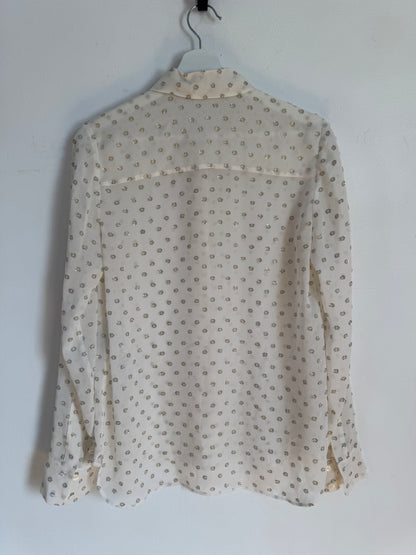 Stella McCartney Metallic Chiffon Silk Blouse - Size 42