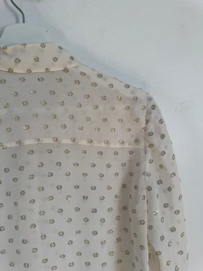 Stella McCartney Metallic Chiffon Silk Blouse - Size 42