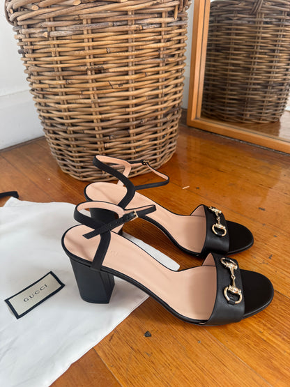 Gucci Lady Horsebit-Detail Leather Sandals - Size 42 (Brand New in Dust Bags)