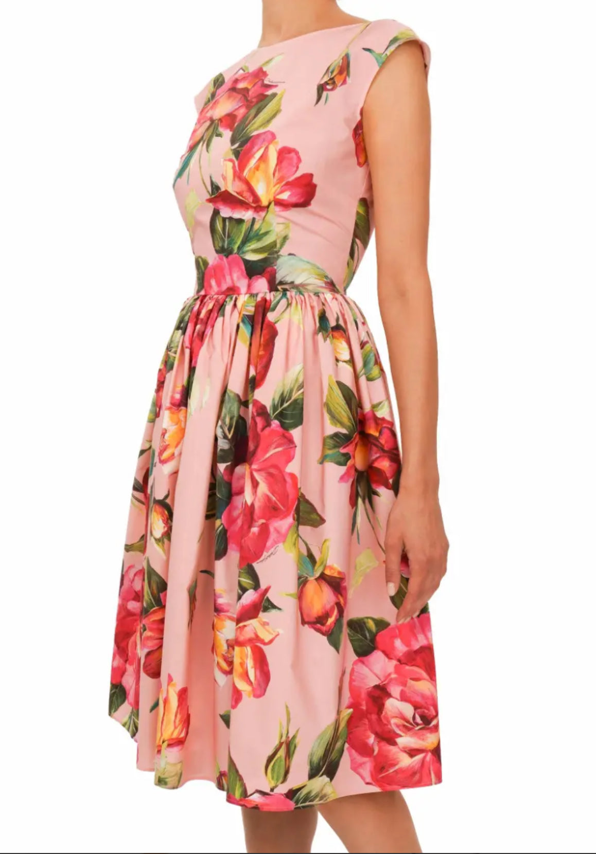Dolce & Gabbana Floral Coton Midi Dress - Size 42 | Size 10