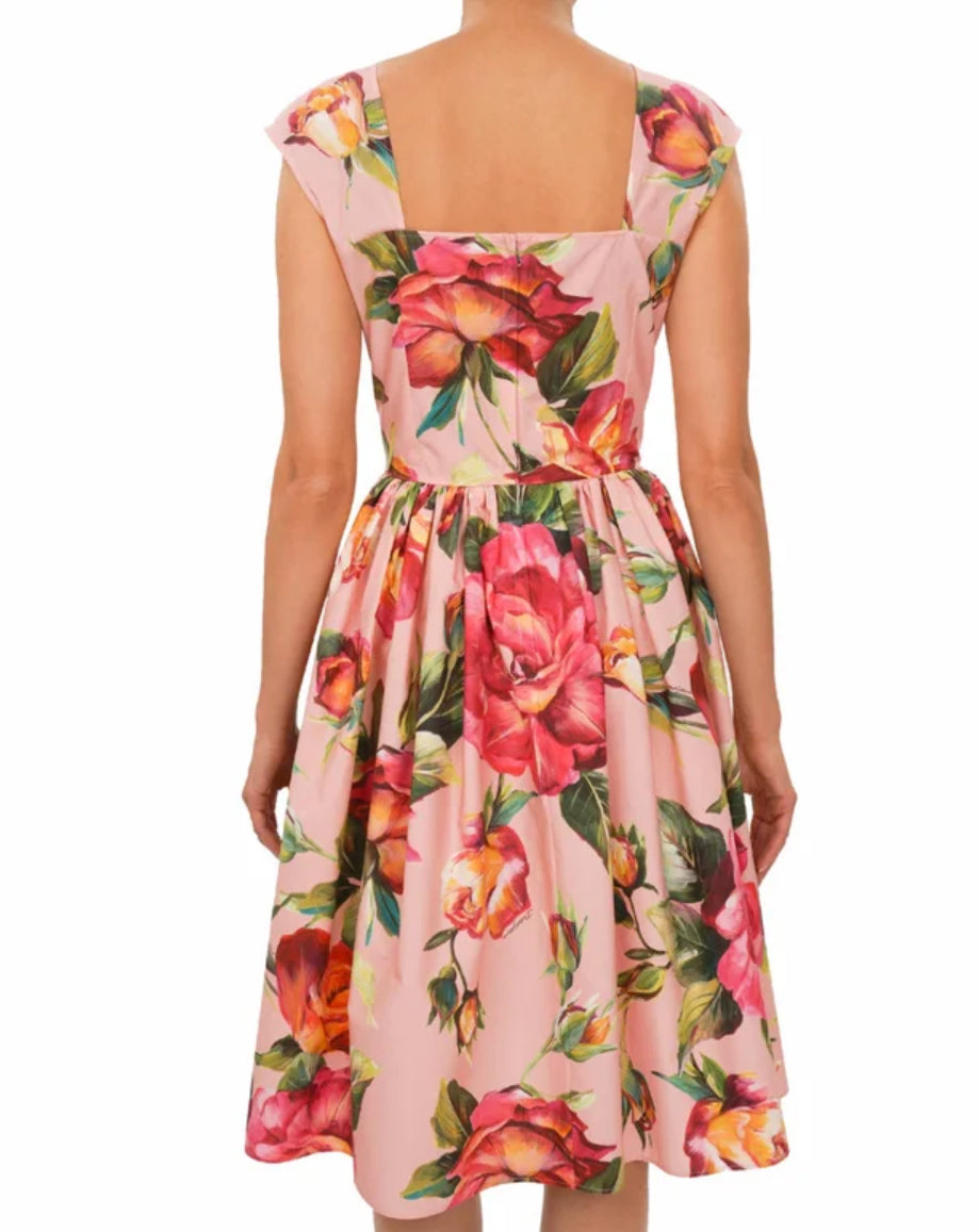 Dolce & Gabbana Floral Coton Midi Dress - Size 42 | Size 10