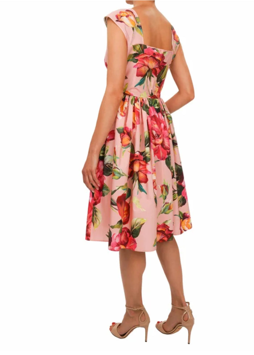 Dolce & Gabbana Floral Coton Midi Dress - Size 42 | Size 10