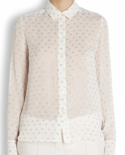 Stella McCartney Metallic Chiffon Silk Blouse - Size 42