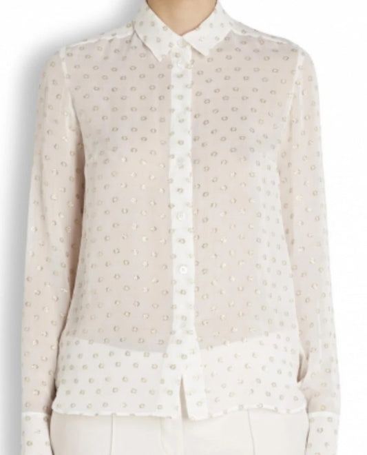 Stella McCartney Metallic Chiffon Silk Blouse - Size 42