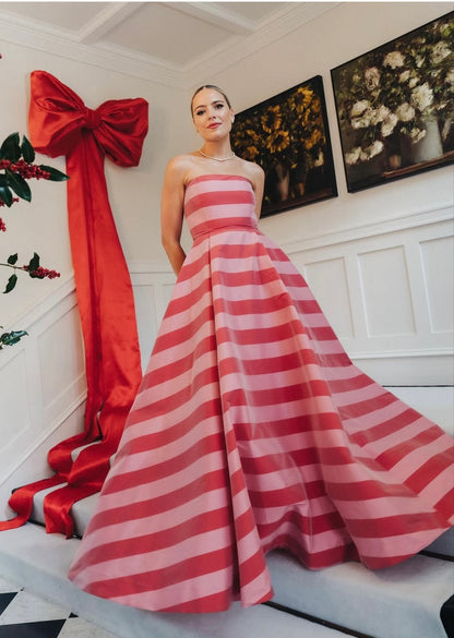 Bernadette Isa Striped Strapless Gown - Size 38