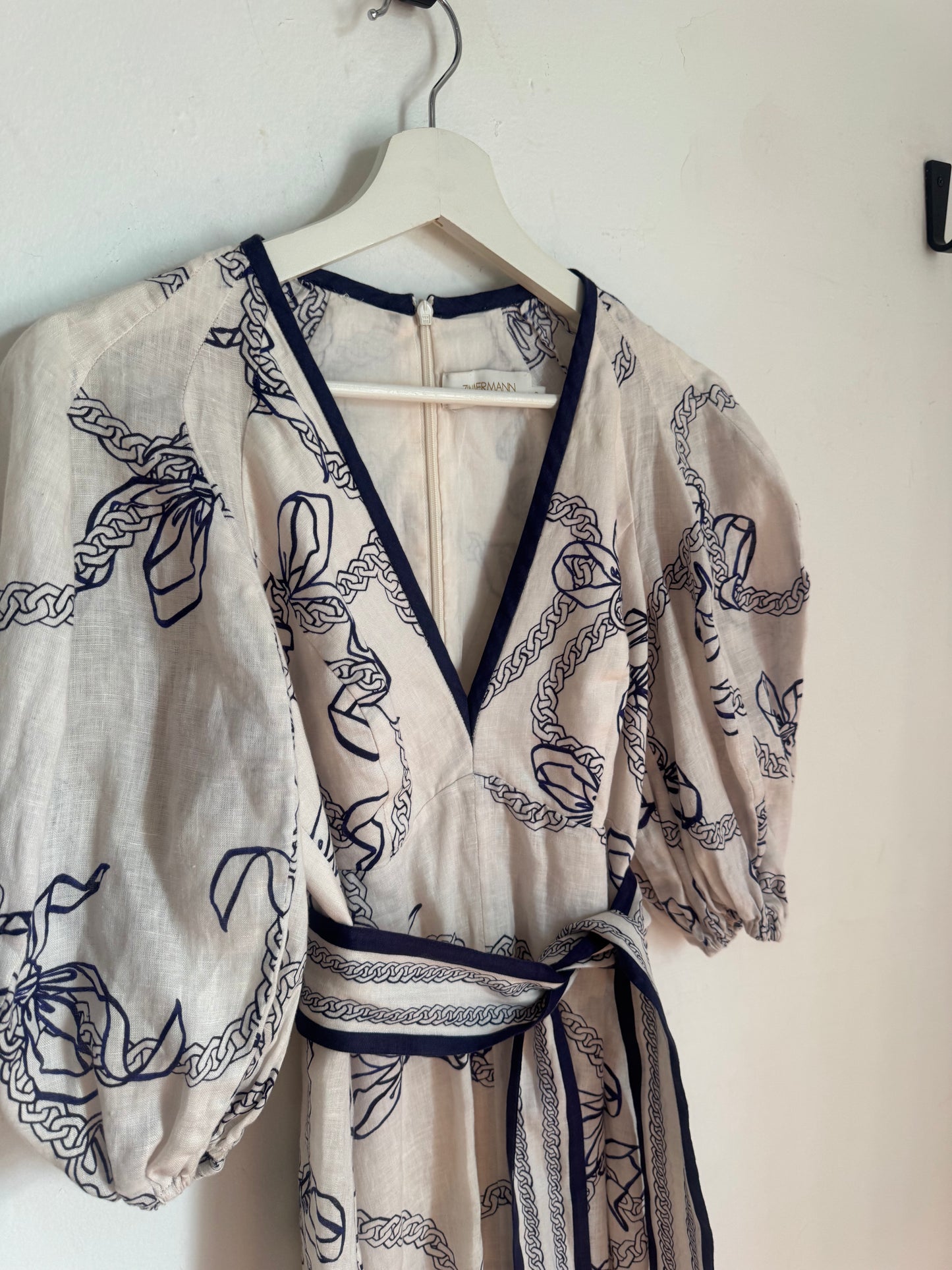 Zimmermann Day Midi Navy Bow Dress - Size 0
