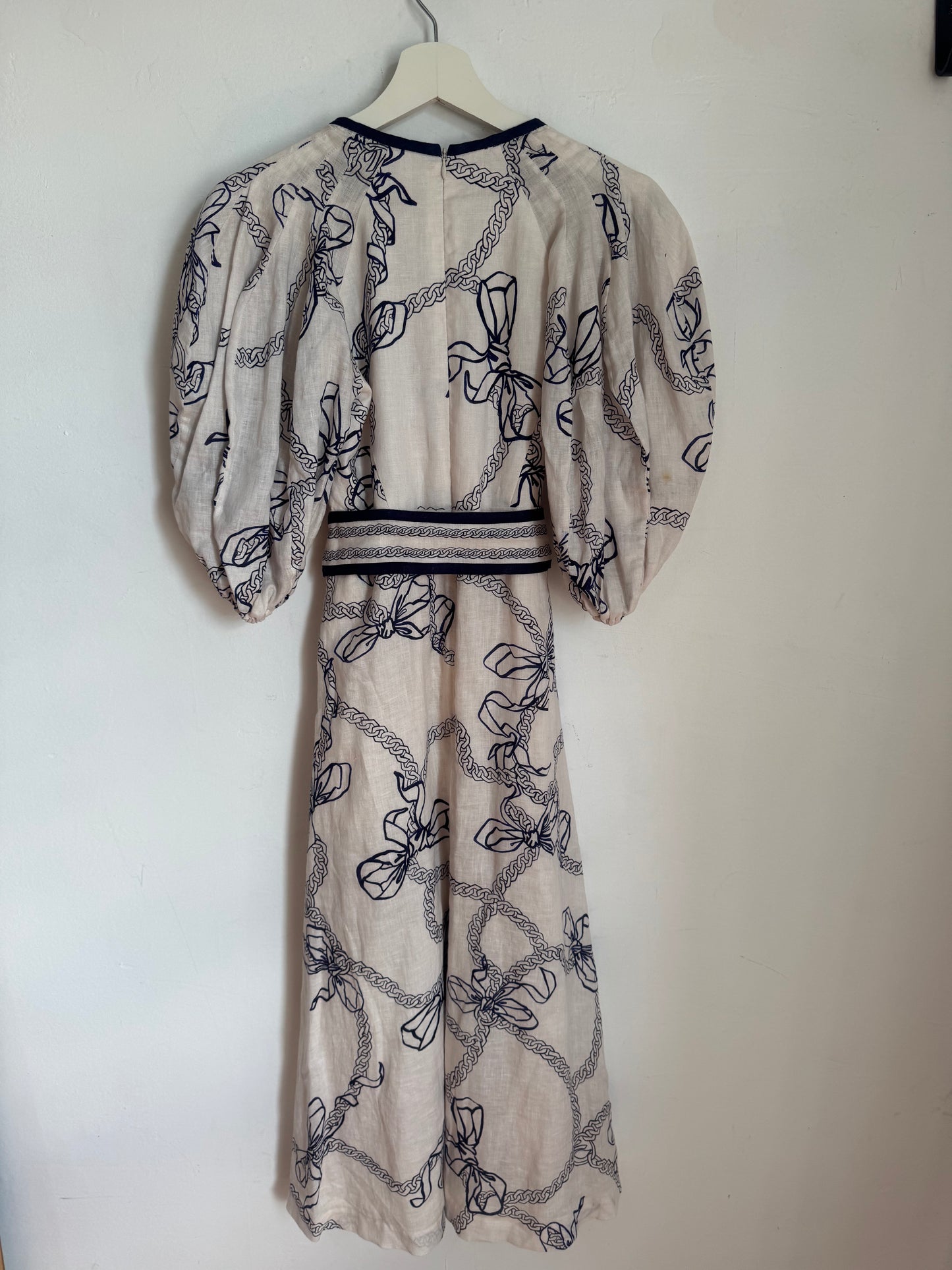 Zimmermann Day Midi Navy Bow Dress - Size 0