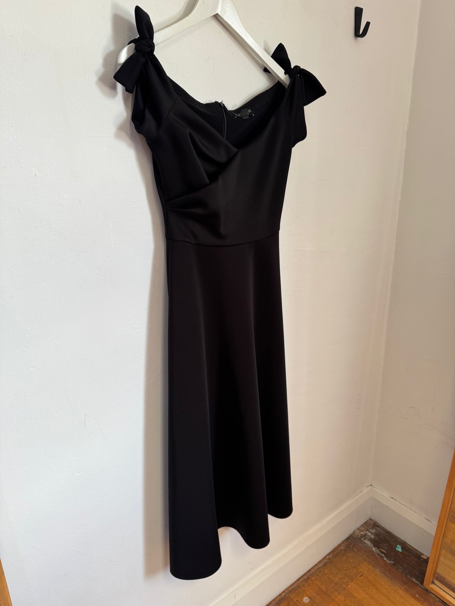 Saloni Off-Shoulder Midi Dress - Size 10