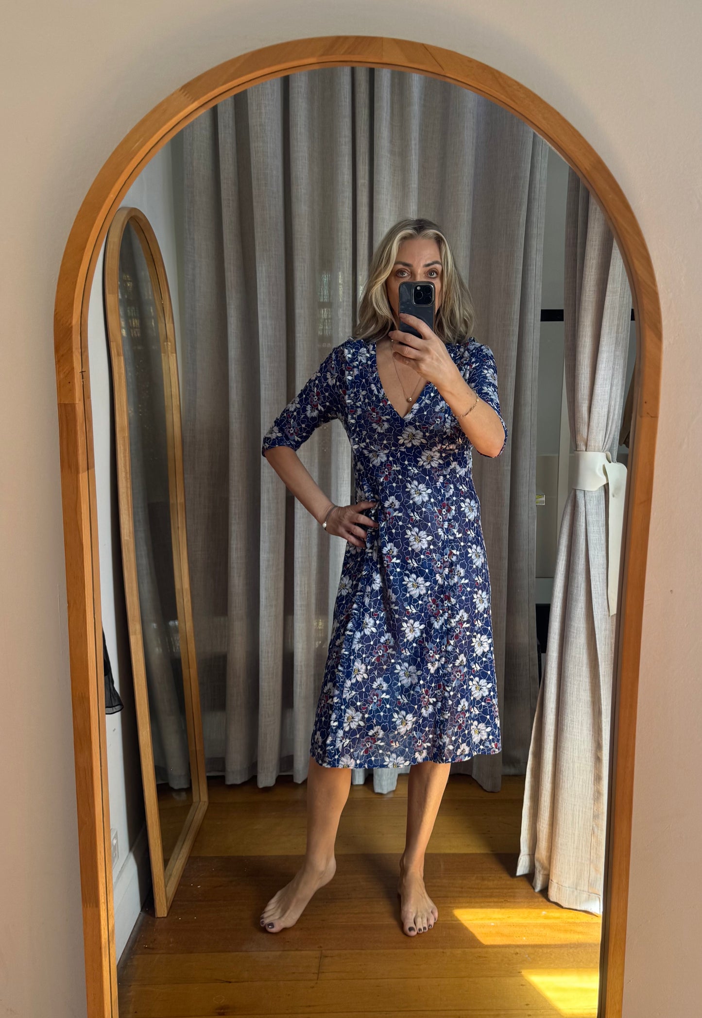 Scanlan Theodore Floral Midi Dress - Size 12