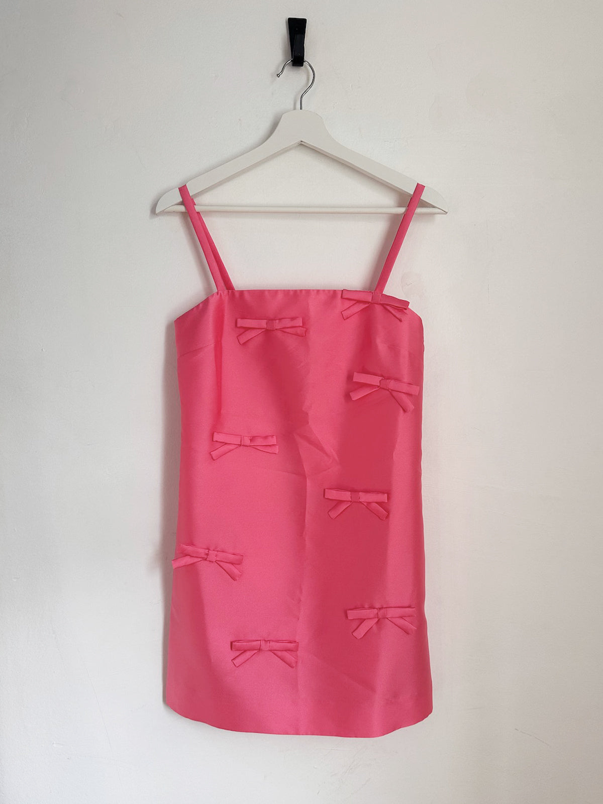 Oroton Satin Mini Bow Dress Candy Pink - Size 6