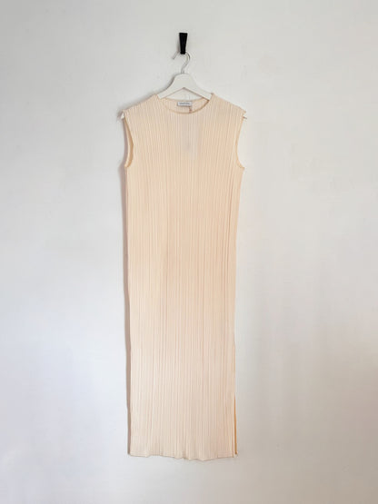 Anine Bing Melanie Cream Ribbed Midi Dress - Size S