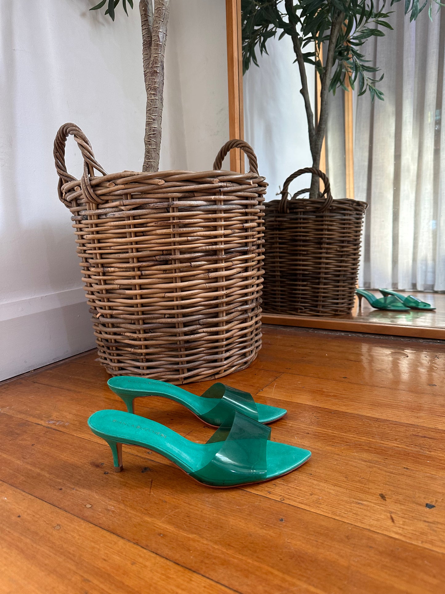 Bianca Buccheri Green Kitten Heel - Size 38