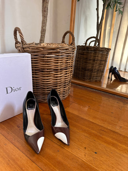 Christian Dior Songe Glazed Leather 10cm Heels - Size 38
